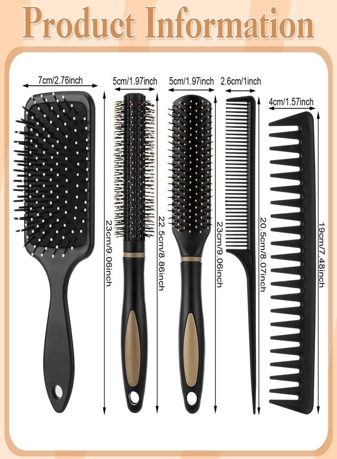 ProSuites 5Pcs Hair Brushes for Women Hair Comb Set Detangler Brush for Men and Women Wet, Dry, Curly and Straight Hair - Image 4